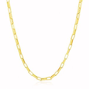 Colar Elo Maciça Banho Ouro Quebec 18k Fecho Trava