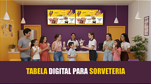 Menu Digital para Sorveteria - Editável em PowerPoint - Sem Mensalidade e Sem Taxa de Internet