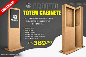 Projeto Totem Gabinete de 43 Polegadas em MDF para Corte em CNC Router