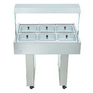 BUFFET FRIO MÓVEL 6 CUBAS 220V COM GELO-X EDANCA BNGM-6