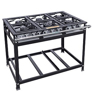FOGAO 6 BOCAS CRISTAL AÇO BAIXA PRESSAO 40X40 6QD MASTER P9