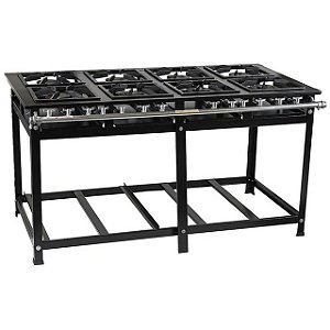 FOGAO 8 BOCAS CRISTAL AÇO BAIXA PRESSAO 40X40 C/ DOIS FORNOS PORTA INOX