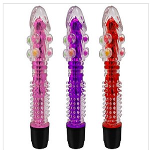 VIBRADOR TRANSLÚCIDO COM CAPA EM PÉROLAS - VibraToy