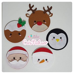 Recortes em Feltro - Kit Pingentes de Natal