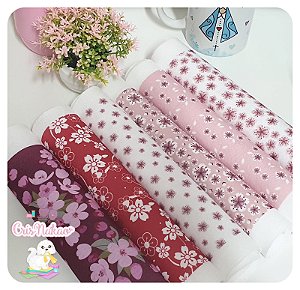 Kit Feltro estampado - Kokeshi Sakura ( 6 estampas)