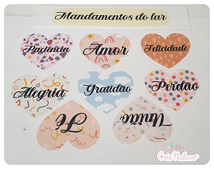 Feltro Estampado - Mandamentos do Lar Estampadinho 1