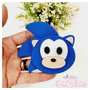 Recortes em Feltro - Pingente, Chaveiro Sonic Tsum