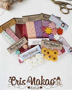 Combo recortes em feltro - Flores diversos tamanhos e modelos 500unidades