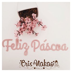 Recorte em Feltro - Feliz Páscoa 22cm x 4cm