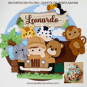 Recortes em Feltro - Enfeite de porta Safari