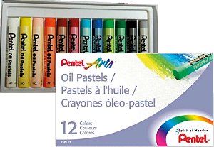 Giz pastel Oleoso 12cores Pentel