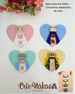 Recortes em Feltro - Chaveiros Mãezinha do Céu - (valor unitário)