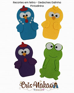 Recortes em feltro - Dedoches Gatinha Pintadinha