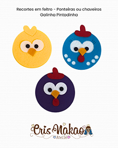 Recortes em feltro -Cahveiros ou ponteiras Gatinha Pintadinha