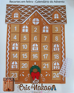 Recortes em Feltro - Calendário Advento Casinha