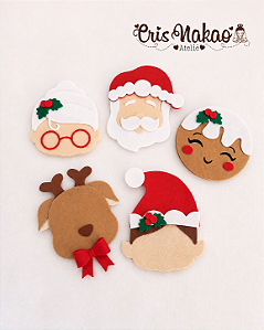 Recortes em feltro - Personagens de natal (escolha o modelo)