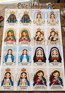 Feltro Estampado - Jogo da memória - Títulos de Nossa Senhora