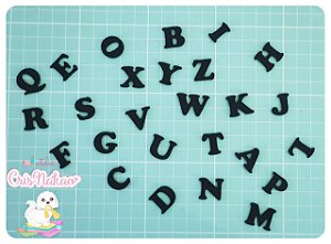 Kit Recortes em Feltro Alfabeto 26 Letras - 2cm Altura