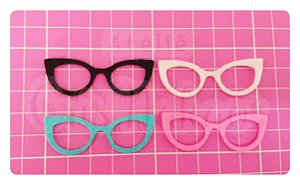 Kit Recortes em Feltro  Óculos Gatinho 4cm - 10 un