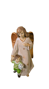 Anjo da Guarda com Menino 11,5 cm Colorido.