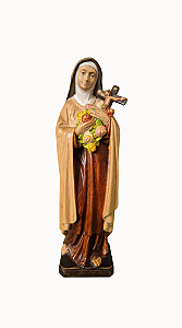 Santa Terezinha do Menino Jesus - 20 cm - Tons de Marrom.