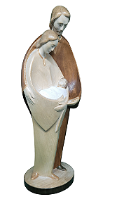 Sagrada Família - 20 cm - Tons de marrom