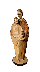 Sagrada Família - 20 cm - Tons de marrom