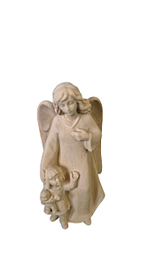 Anjo da Guarda com Menina 11,5 cm - Natural.