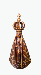 Nossa Senhora Aparecida Estilizada - 15 cm - Tons de Marrom.