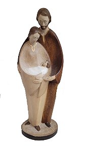 Sagrada Família - 20 cm - Tons de marrom