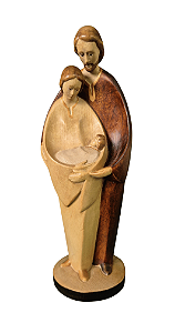 Sagrada Família - 20 cm - Tons de Marrom.