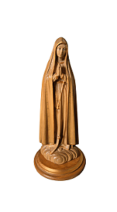 Nossa Senhora De Fátima - 15 cm - Tons de Marrom.