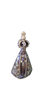 Nossa Senhora Aparecida Estilizada 8 cm Tons de Marrom.