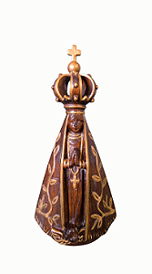 Nossa Senhora Aparecida Estilizada - 15 cm - Tons de Marrom