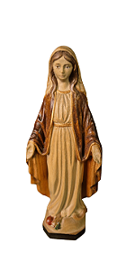 Nossa Senhora Das Graças - 15 cm - Tons de Marrom.