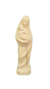 Nossa Senhora com Menino - 15 cm - Natural.