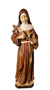 Santa Rita de Cassia - 16,5 cm - Tons de Marrom.
