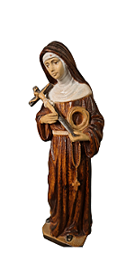 Santa Rita de Cassia - 16,5 cm - Tons de Marrom.