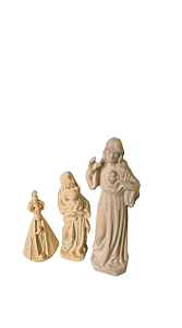 Nossa Sra. Barroca 7,2 cm, Nossa Sra. Aparecida 5,5 cm & Sagrado Coração 9,2 cm.