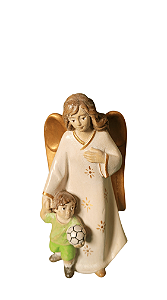 Anjo da Guarda com Menino 11,5 cm Colorido