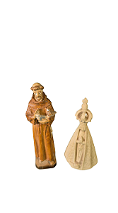 Nossa Sra. Aparecida 5,5 cm & São Francisco 9 cm.