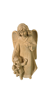 Anjo da Guarda com Menina 11,5 cm Natural.
