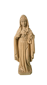 Imaculado Coração de Maria - 15 cm - Natural.