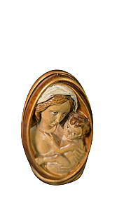 Nossa Senhora Clássica - 10 cm Tons de Marrom.