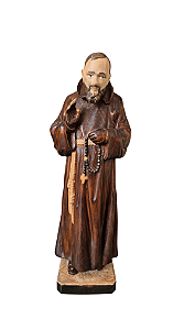 Padre Pio - 40 cm - Tons de Marrom