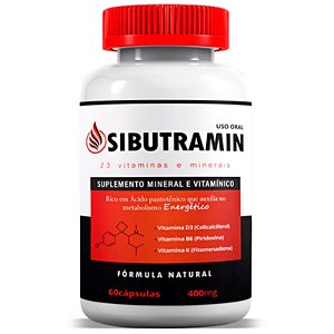 Sibutramin Suplemento Emagrecedor Com Ácido Pantotênico e Vitamina D3, B6 e K Com 60 Cápsulas - Original