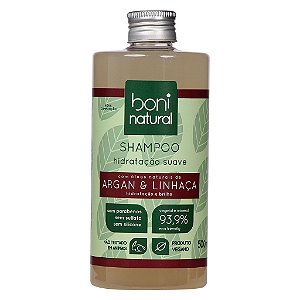 Shampoo Argan e Linhaça Hidratação Suave 500ml Boni Natural