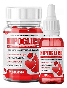 Hipoglico Suplemento Alimentar 30 Cápsulas e Hipoglico Gotas 30ml