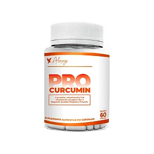 Pro Curcumin Vitamina D3, K2, Magnésio, Colágeno Tipo 2 e TCM com 60 Cápsulas
