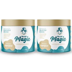 Magic Muuh - 2 potes - Suplemento Alimentar Em Pó 150g Sabor Pink Lemonade